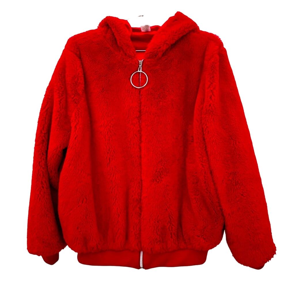 Faux fur satin-lined hoodie